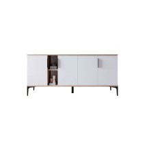 Buffet en Melamina Blanco, 180x40x78 cm, Diseño Moderno y Duradero