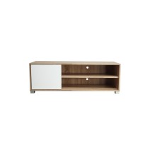 Mueble de TV en Melamina Cambria-Blanco 120x40x41cm - Diseño Elegante con Puerta y Estantes